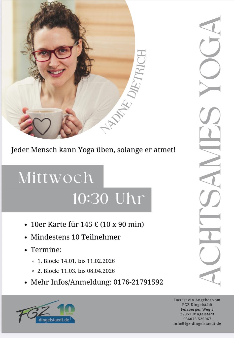 YOGA am Mittwoch 